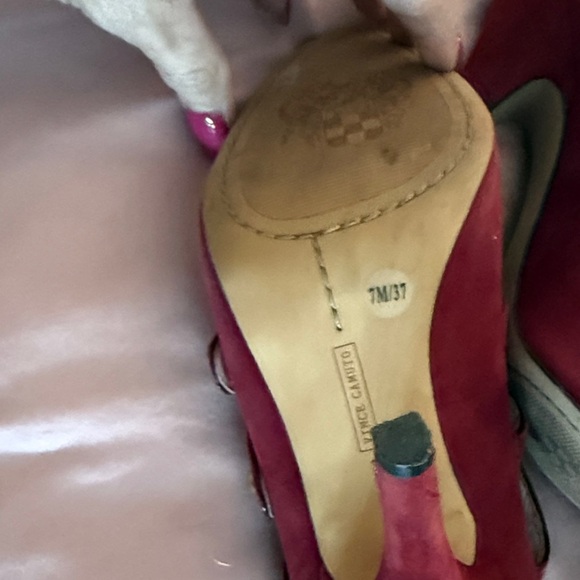 Vince Camuto Burgundy Strappy Heels - Picture 5 of 5